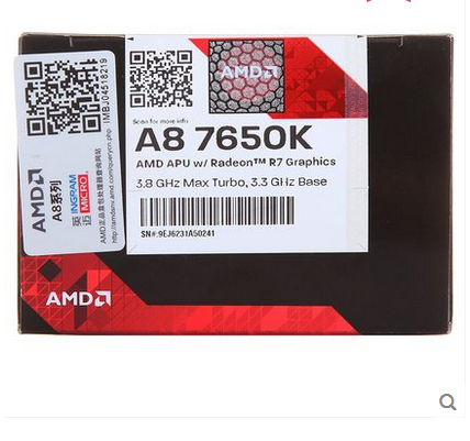 AMD A8-7650K 四核 接口FM2+CPU 原包