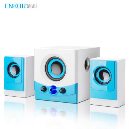 恩科 E600 小音响2.1重低音炮扩音器 蓝色