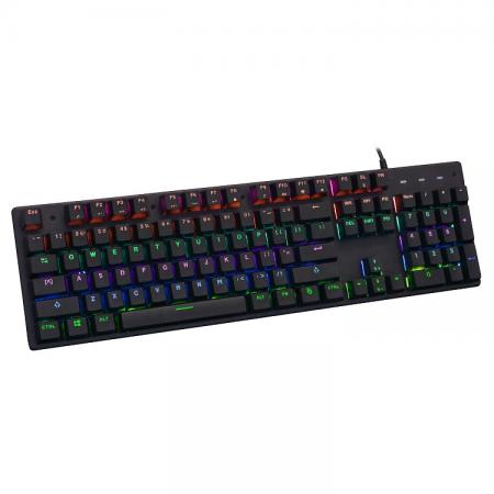 十八渡 JK200机械键盘 青轴104键发光双色注塑 黑色USB