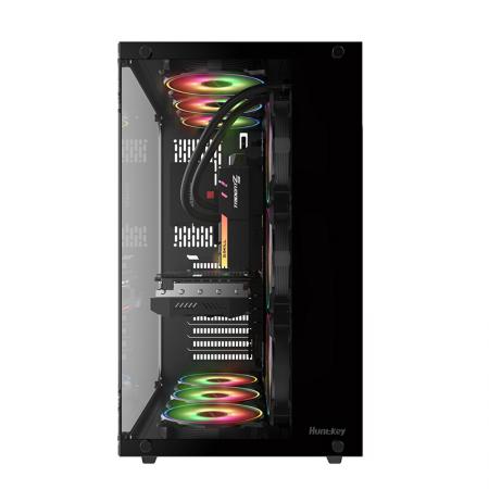 航嘉 阿波罗钢化玻璃电竞游戏机箱 黑色