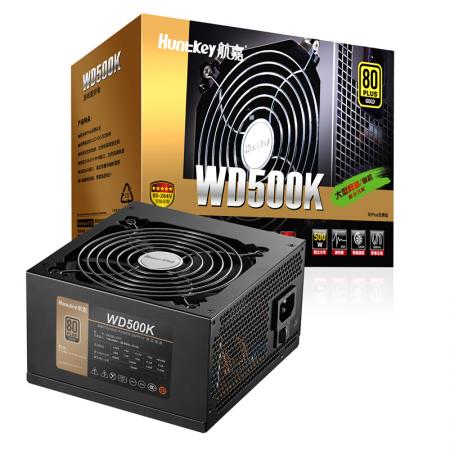 航嘉 WD500K电源 额定500W （80PLUS金牌/单路40A/全电压 ）