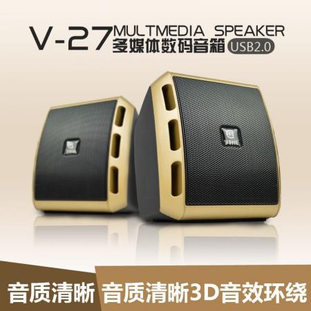  宇时代  V-27 迷你台式笔记本音响（低音炮） USB2.0颜色随机