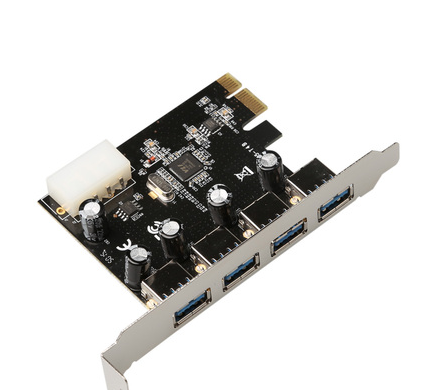 PCI-E转接PCIe4口台式机usb3.0HUB集线卡