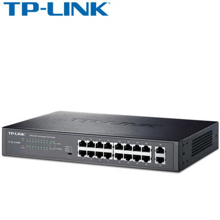 TP-LINK TL-SL1218MP 16口百兆2个千兆口PoE交换机