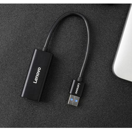 联想 拓展坞A508 Type-C转接头USB-C分线器网线接口转接线适配器 黑色
