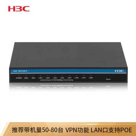 华三（H3C）GR1108-P 全千兆POE供电企业级VPN路由器 内置AC防火墙 带机量50-80