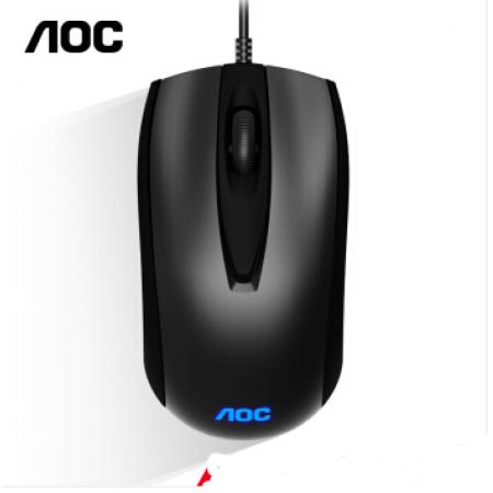 AOC MS120 LOGO发光商务办公游戏有线鼠标 USB 黑色