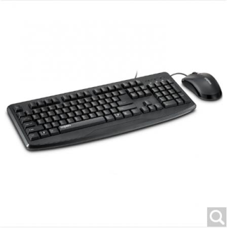 雷柏NX1720笔记本 办公游戏有线键盘鼠标套装 黑色U+U