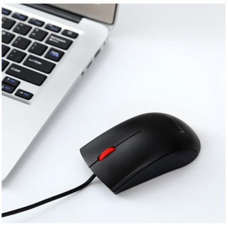 联想（Lenovo） M220L 静音有线鼠标笔记本台式一体机 经典大红点磨砂鼠标