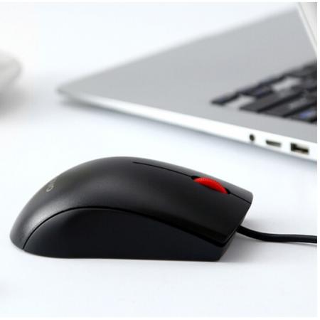 联想（Lenovo） M220L 静音有线鼠标笔记本台式一体机 经典大红点磨砂鼠...