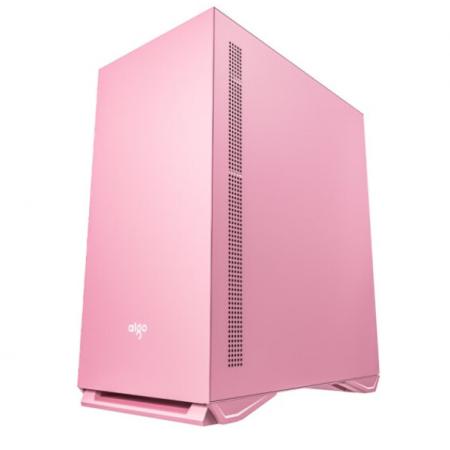 爱国者（aigo）YOGO M2粉色 支持M-ATX主板/240水冷/钢化玻璃全...