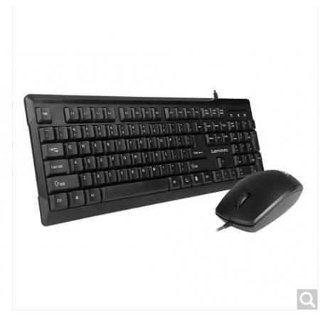 联想键鼠套装 办公家用台式笔记本一键服务套装 MK618 黑色