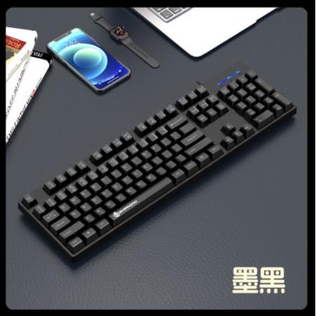 十八渡 K600 加重悬浮键帽机械发光键盘 墨黑色USB