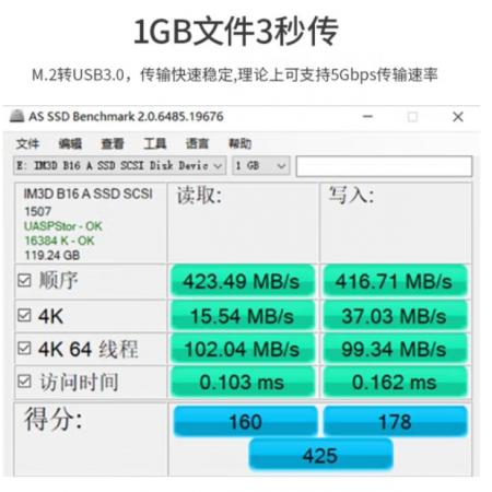 SSK飚王 SHE-C323 外置M.2转TYPE-C3.1移动固态硬盘盒